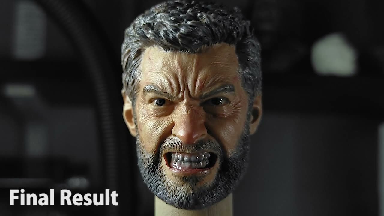 Painting Realistic Logan/Wolverine Head Sculpt 1/6 scale #painting