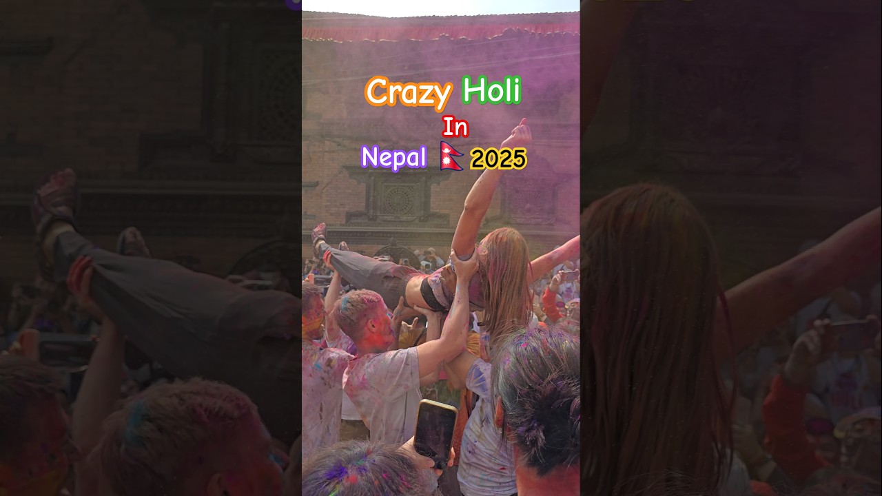 Crazy Holi Festival In Kathmandu, Nepal 🇳🇵| Holi Festival 2025 #nepal #kathmandu #holivlog #minivlog