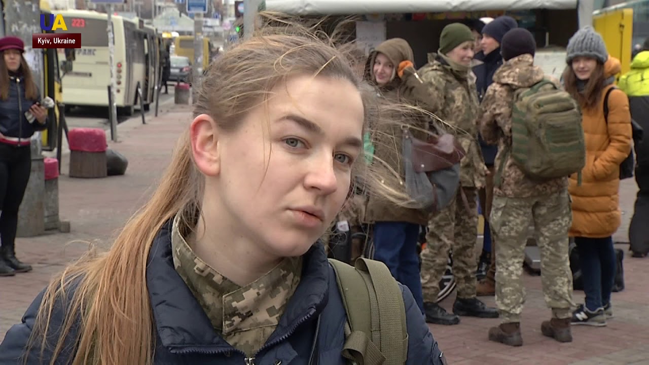 Ukrainian Female Soldiers in NATO Headquarters in Brussels