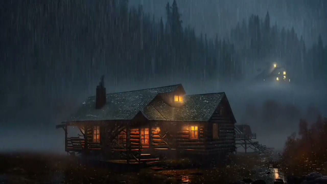 Rainy Cabin Vibes 🌧️ | Relaxing Rain Sounds #Fireplace#CozyVibes#ASMRFire#RelaxingAmbience#relaxing 