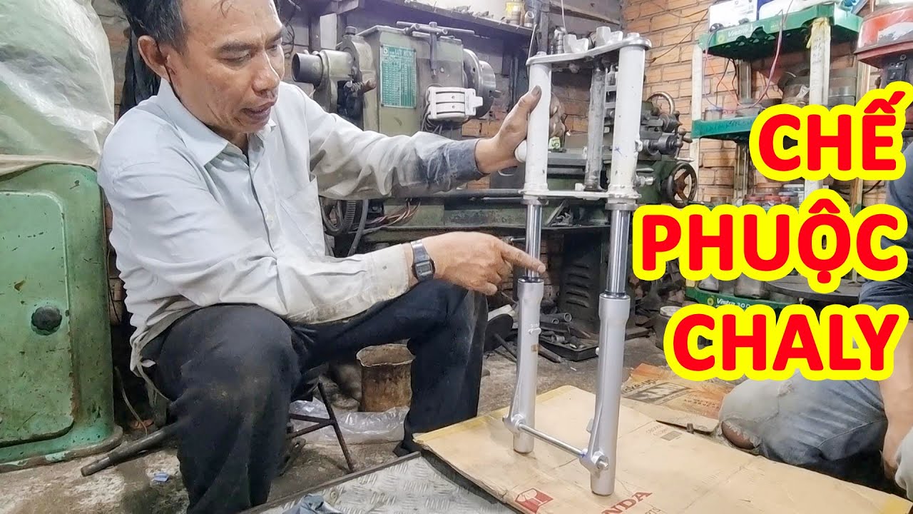Cách chế phuộc trước dr lên xe chaly Minh Thế HonDa