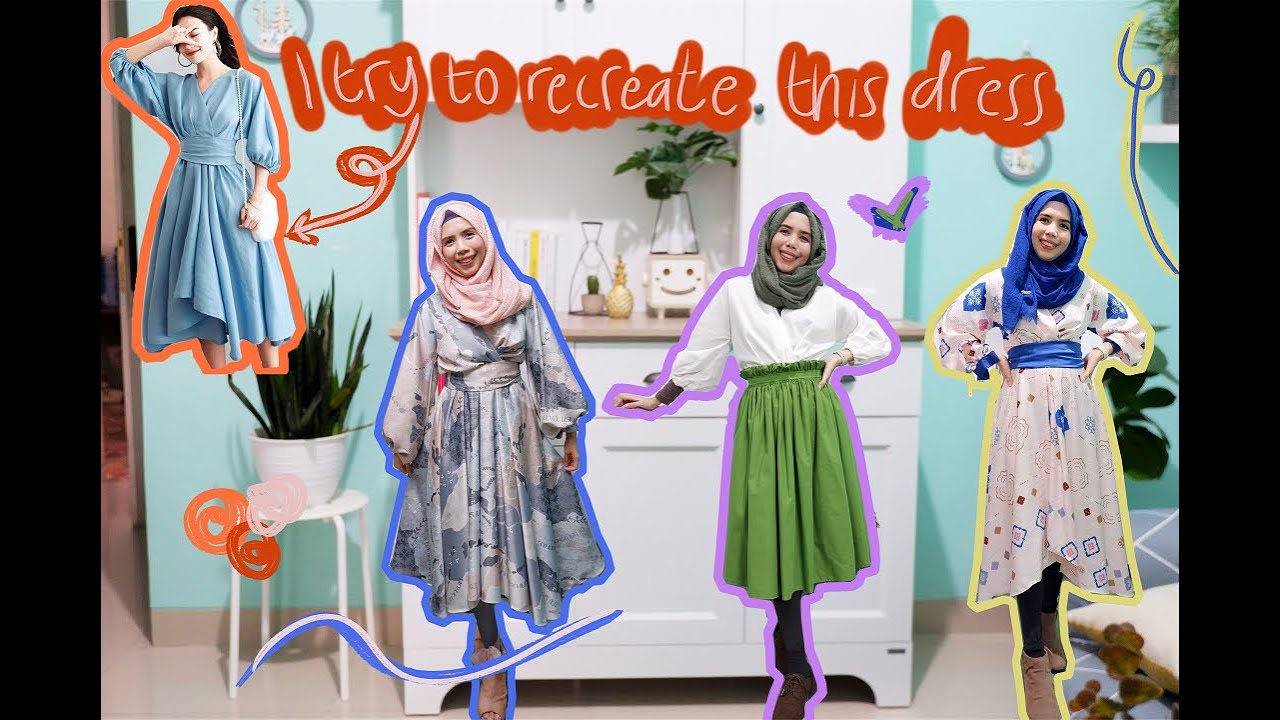 Part 2 Recreate Wrap Top with Asymetrical Circle Skirt Pattern | Cara Jahit Dress Kekinian