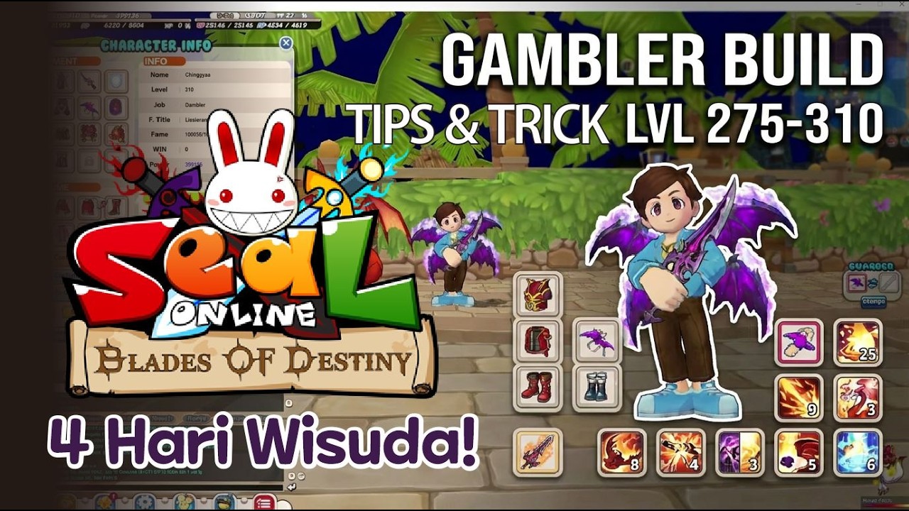 LEVEL 275-310 IN 4 DAYS ONLY? WHY NOT | Status & Skill Build Job Gambler - Seal Online BOD