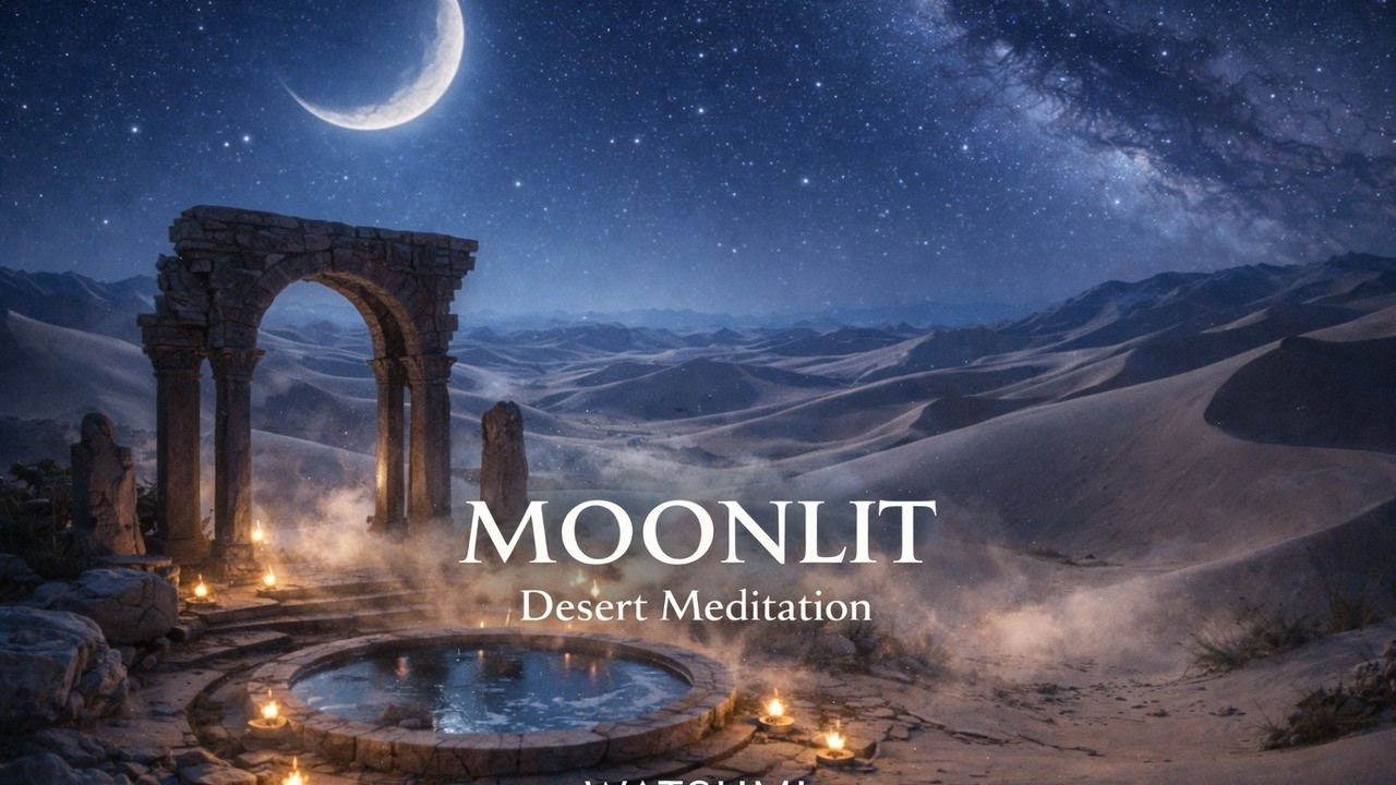 Night Contemplation in Silent Desert