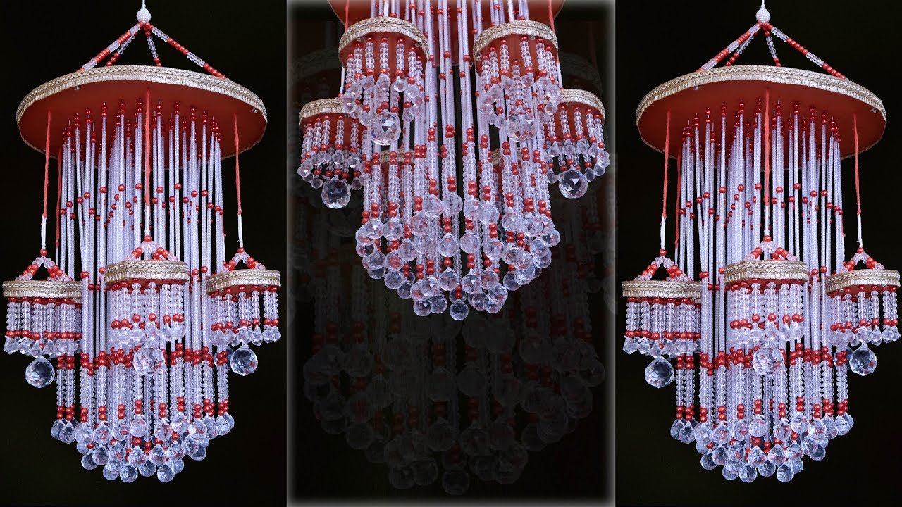 WOW !!! Amazing Pearl Chandelier IDea || Beautiful Jhumar Making|| DIY Pearl Wall Hanging