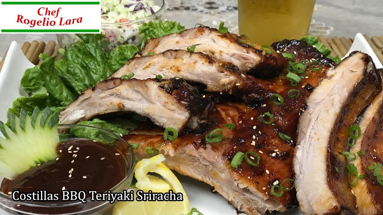Costillas BBQ , Teriyaki Sriracha , Deliciosa Receta
