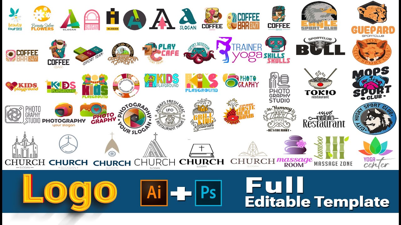 🔥Professional Editable Logo Templates In PSD