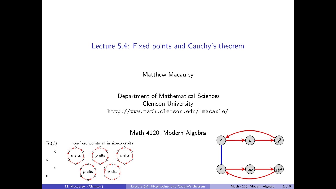 Visual Group Theory, Lecture 5.4: Fixed points and Cauchy's theorem