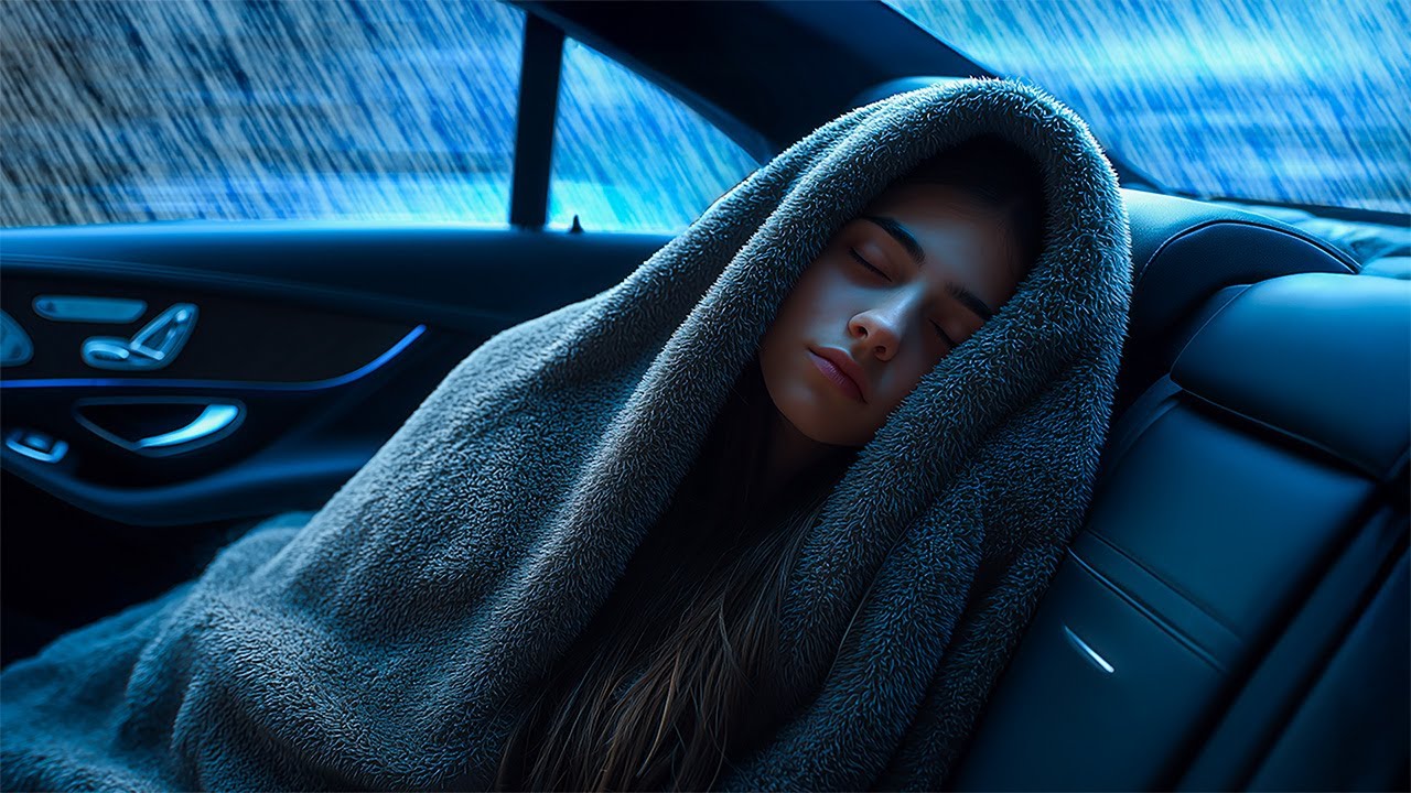 Relaxing Rain in Car at Night | Heavy Raindrops for Sleep, Deep Focus, Relaxing Ambience &Quiet Calm