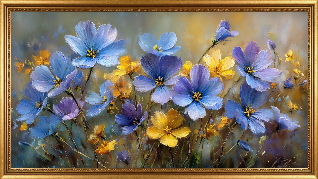 Spring Flower Garden Gallery 🌸 Soft Jazz Frame TV Art Screensaver | 4K Impressionist Floral Decor
