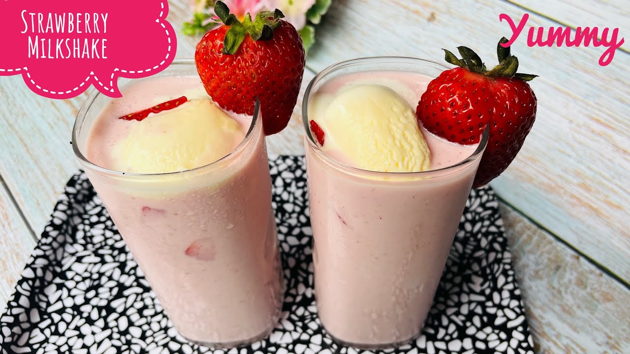 Strawberry Milkshake Recipe in Hindi|Strawberry Milkshake with ice Cream|Strawberry Smoothie
