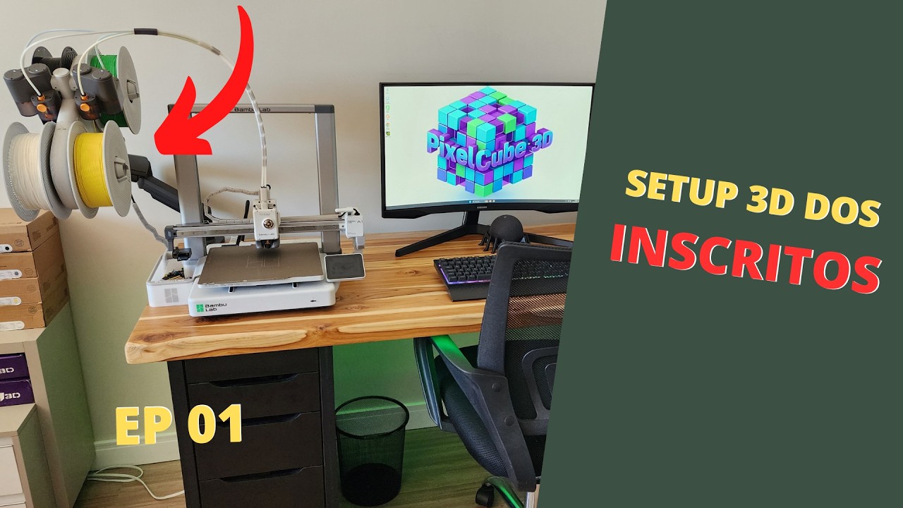 SETUP DE IMPRESSÃO 3D DOS INSCRITOS EP01 - A CAPA DA BAMBU LAB A1 TÁ DIFERENTE