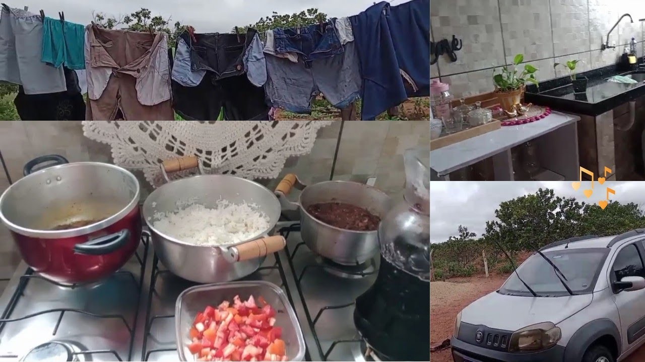 VIDA NA ROÇA:  Minha Rotina fazendo almoço lavando roupa 👖 🌿🏡
