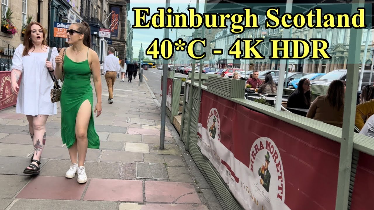 Scotland,Edinburgh City Summer Walking Tour |Virtual Walking Tour Around City Centre Fringe Festival