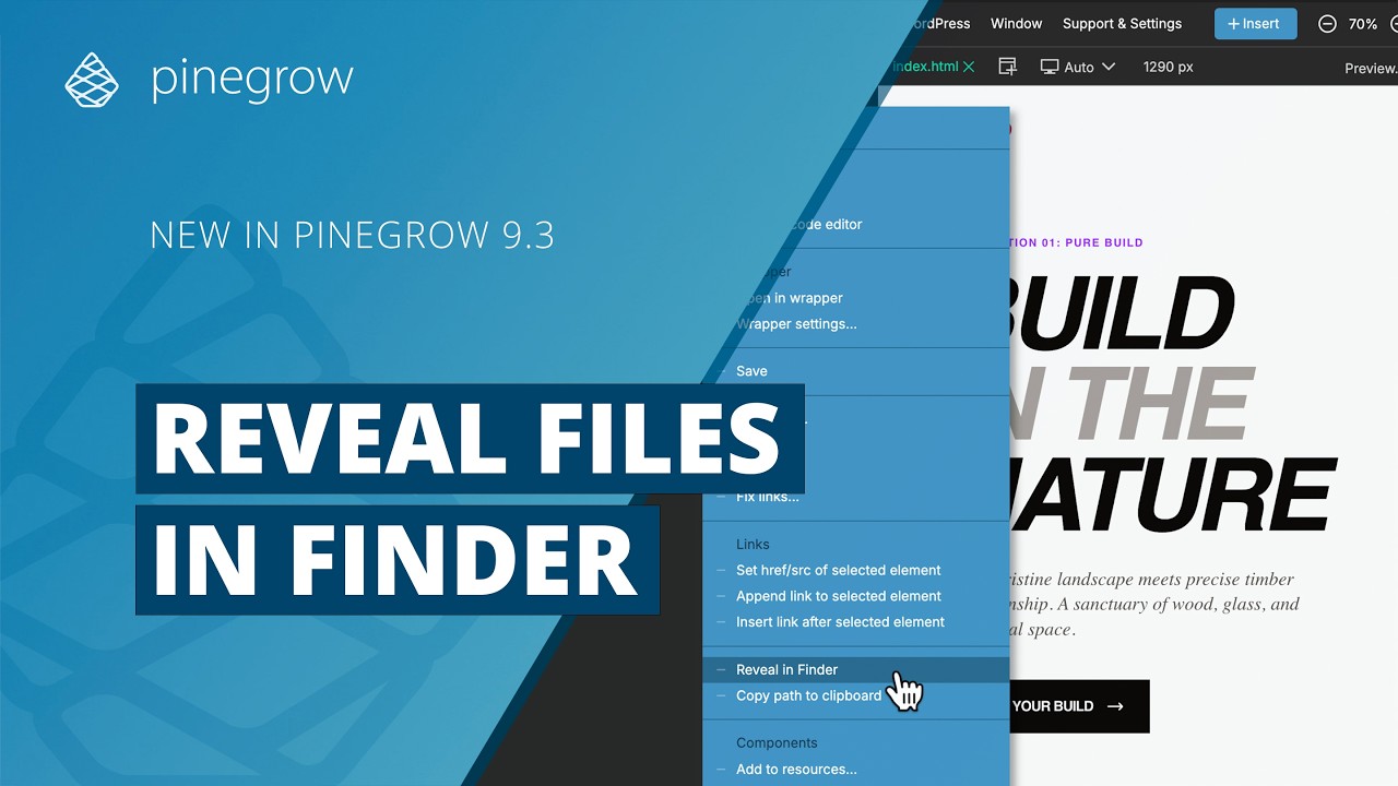 Reveal project files in the system file explorer