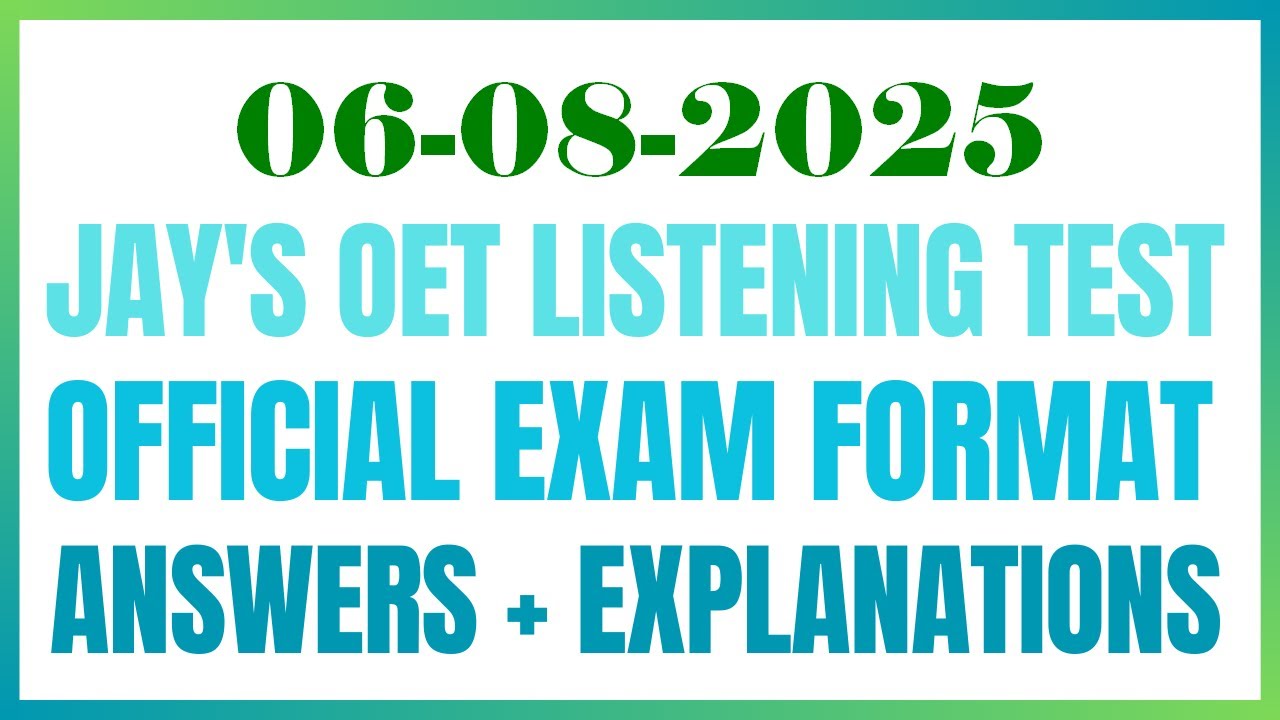 OET READING TEST 06.08.2024 #oet #oetexam #oetnursing #oetlisteningtest