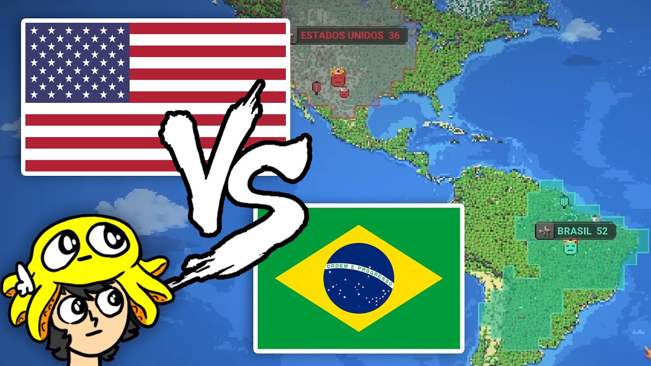 fazendo o brasil ir contra os estados unidos no worldbox