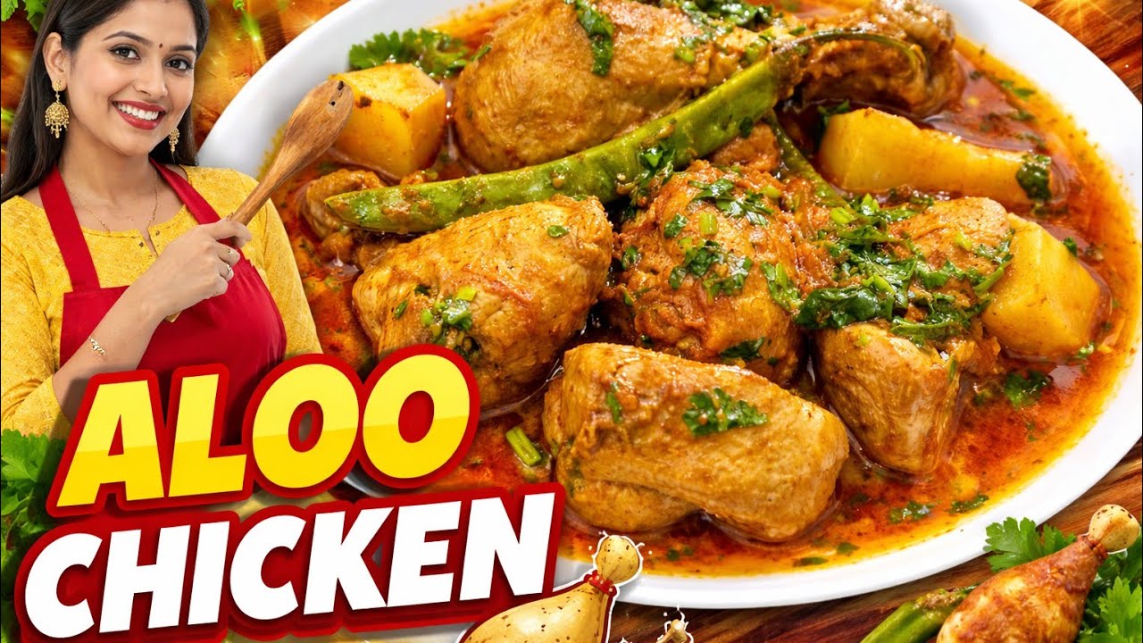 Рецепт курицы Деги алоо|курица алоо ка салан |Рецепт на всю жизнь |Рецепт карри с курицей алоо