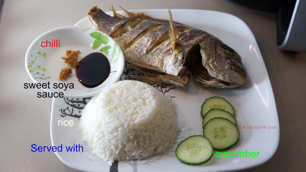 2 whole snapper fish Airfry in Philips AirFryer XXL - Ikan Goreng Air Fry