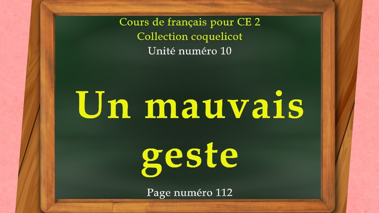 Un mauvais geste    I  Coquelicot CE2   I     Texte page 112