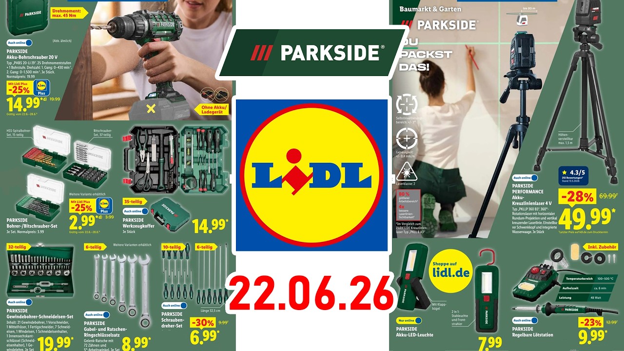 Neuer Parkside Lidl Katalog ab 22.06.2026 🔥 Werkzeuge, Haushalt & Sommer-Angebote