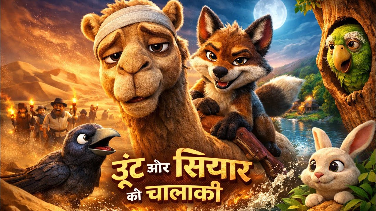 ऊंट और सियार की चालाकी | Moral Story in Hindi | 3D Cartoon Animation | #hindistorycartoon 