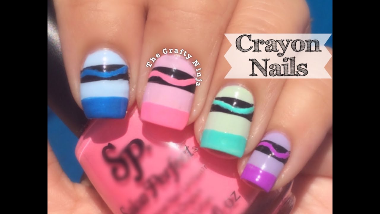 Crayon Nail Art by The Crafty Ninja