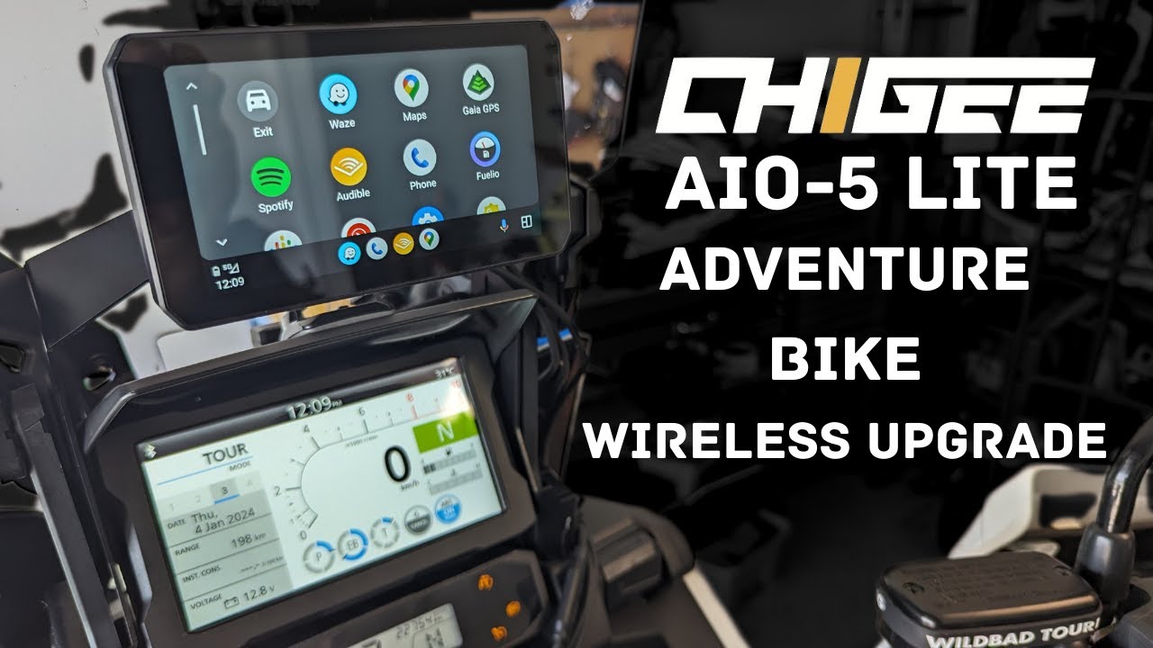 Wireless Android Auto or Apple Car Play on your Adventure Bike with  Chigee AIO-5 Lite