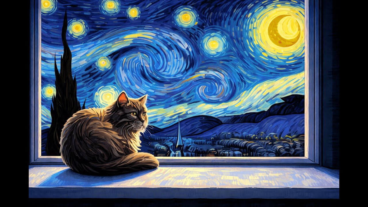 Starry Night Cat Dreams: Crickets & Gentle Cosmic Hum for Deep Slumber