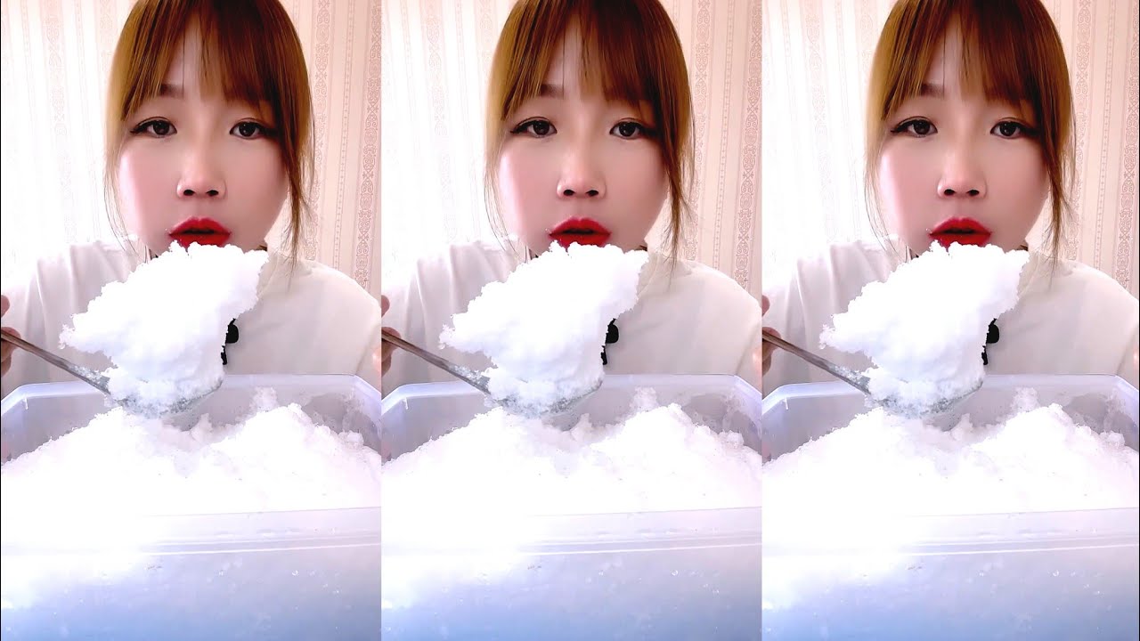 ASMR WHITE ICE EATING / ICE EATING