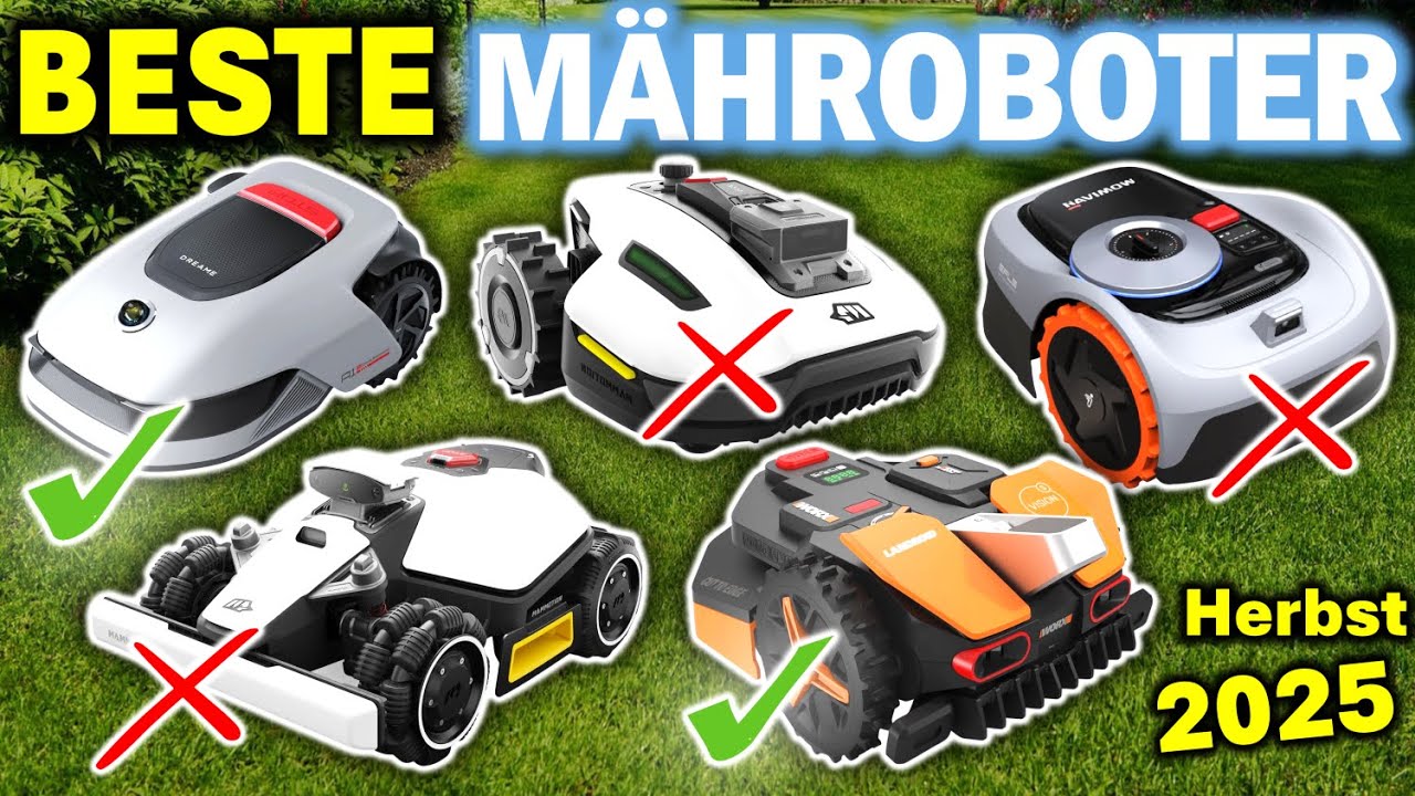 Die besten Rasen-M&auml;hroboter 2026 | Top 5 Akku M&auml;hroboter 2026