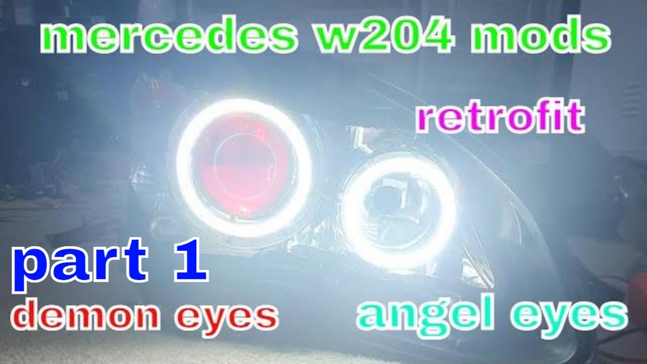 mercedes mods w204 angel eyes and demon eyes/ wire to switch /fusetap to fusebox PART 1