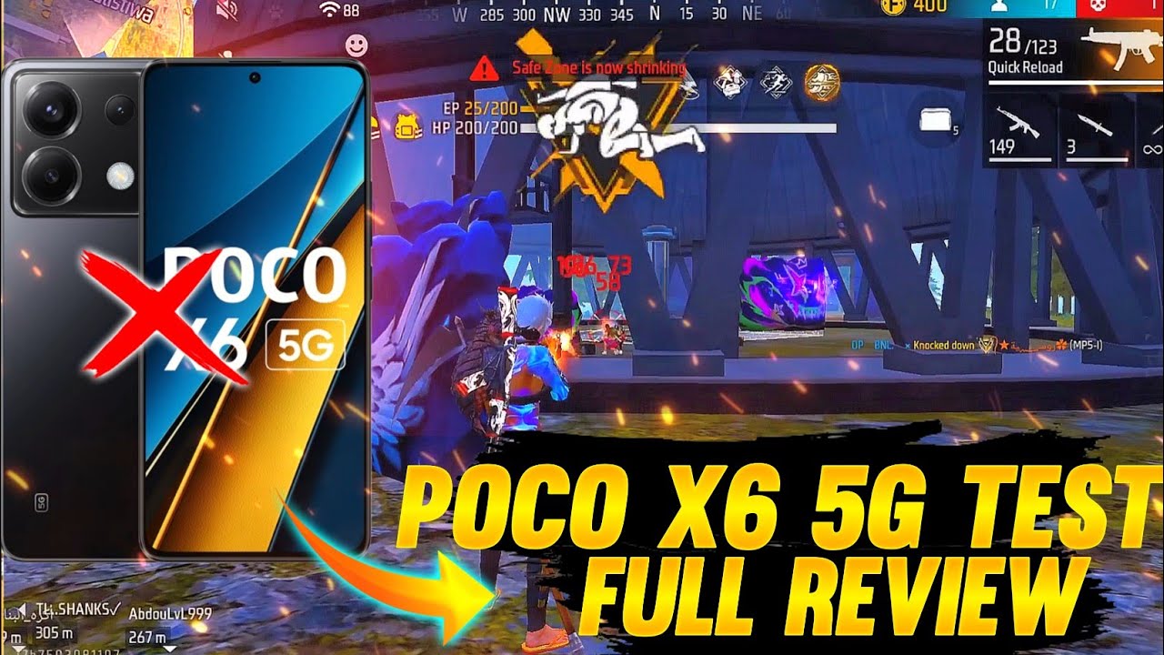 Poco X6 5G Free Fire Test ⚡ || Poco X6 5G Free Fire Gameplay || Poco X6 Gaming Review 😱