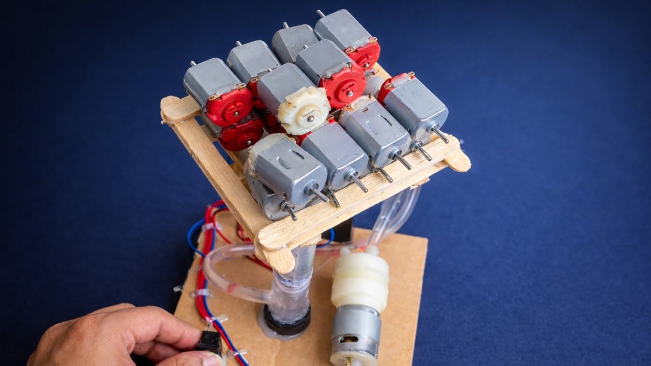  DIY Mini Hydraulic System with DC Motor || Easy Science Project for Beginners
