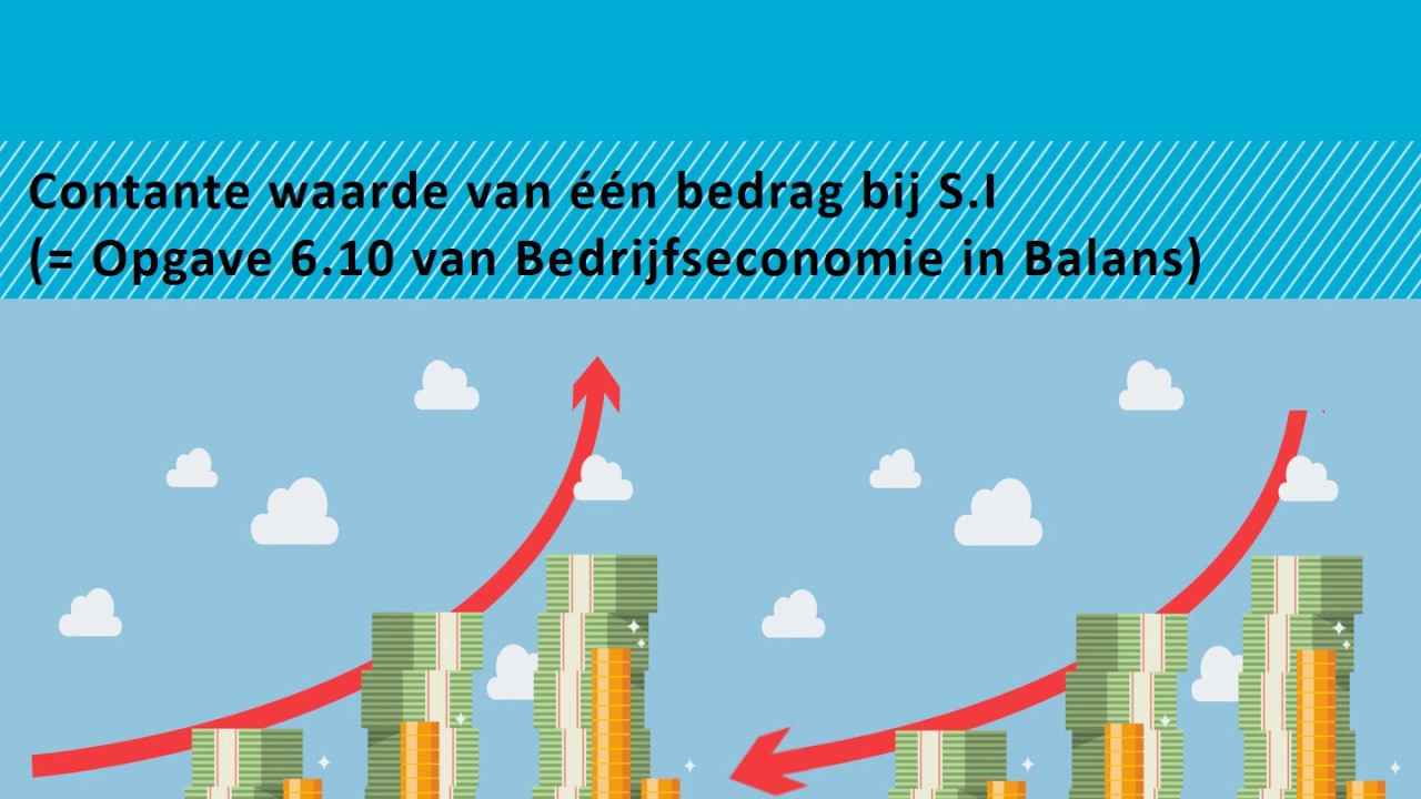 BE - Contante waarde van één bedrag berekenen - Opgave 6.10 uit Bedrijfseconomie in Balans