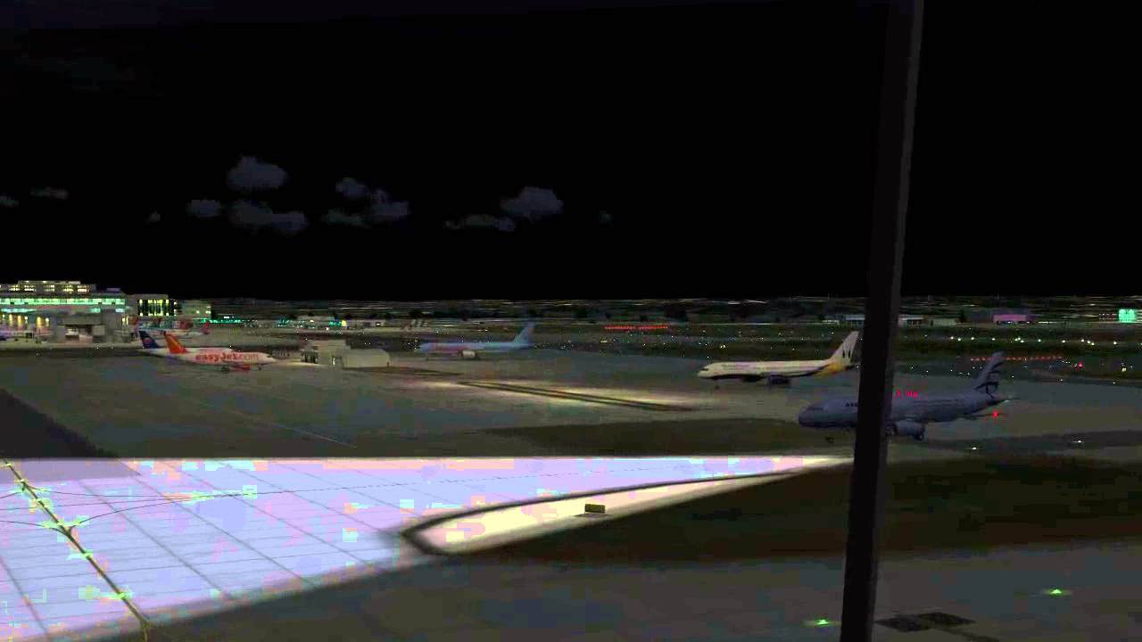 EGKK_TWR how tower view looks running it with Fsinn live Airport Layout was on another screen