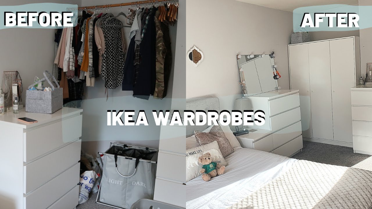 IKEA WARDROBE TRANSFORMATION: Cheap Ikea furniture, Clothing Organise and Declutter | HomeWithShan