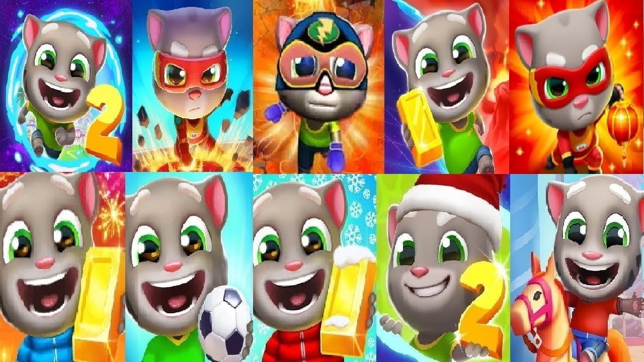 TALKING TOM GOLD RUN1Chinese Version VS 2 VS TALKING TOM FUN FAIR Tom Hero Dash crazy tom hero dash
