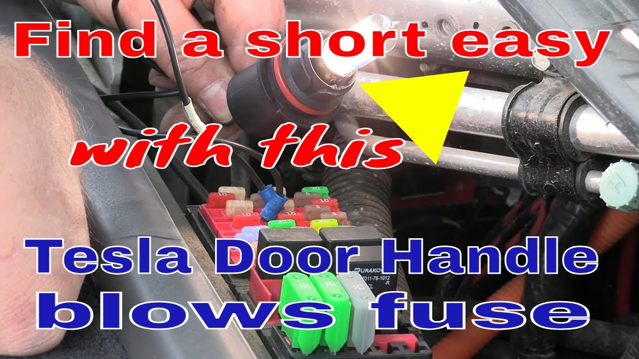 Tesla Model S Door handle diagnostics. This is how to easy find a short without blowing fuses.