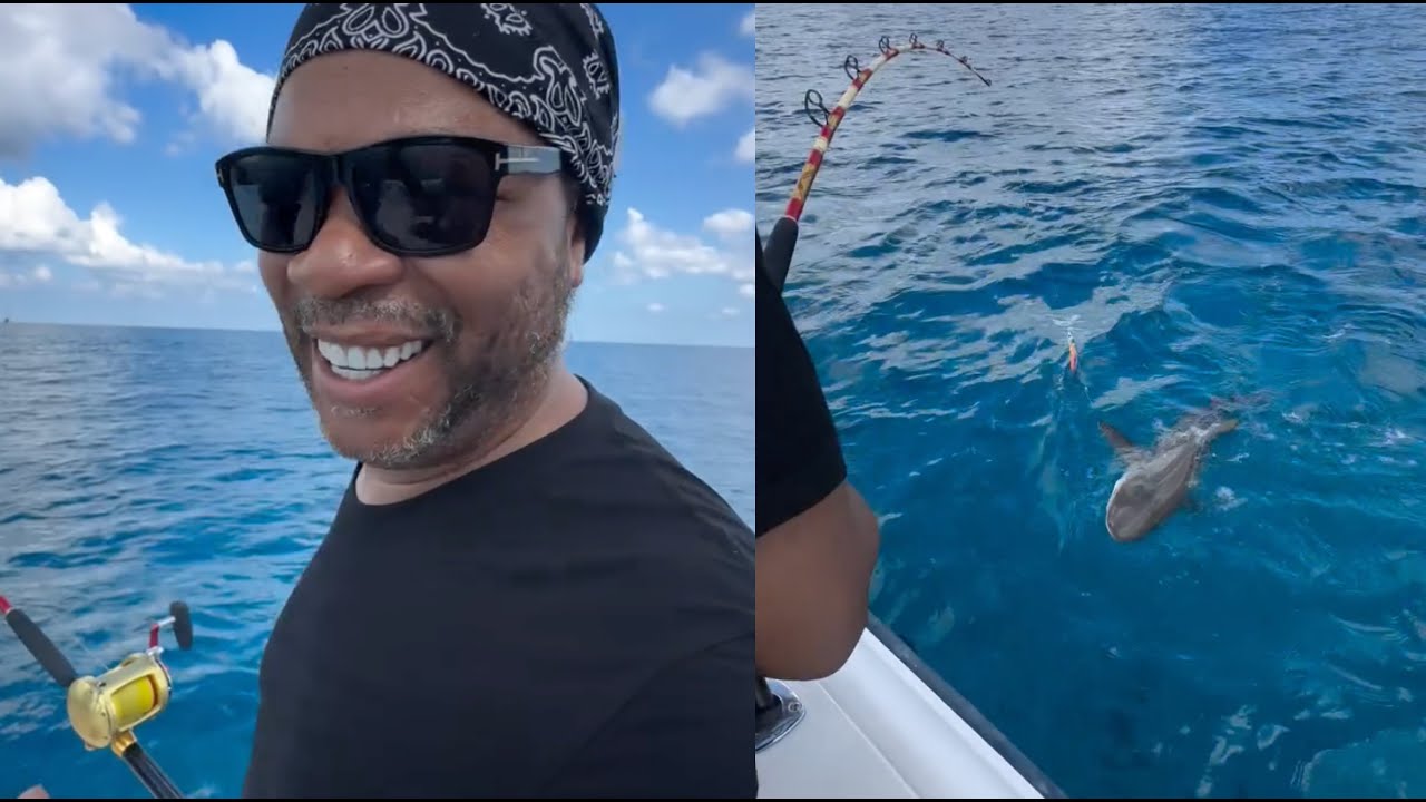 Xzibit Catches A Shark While Vacationing With Wife in The Tropics