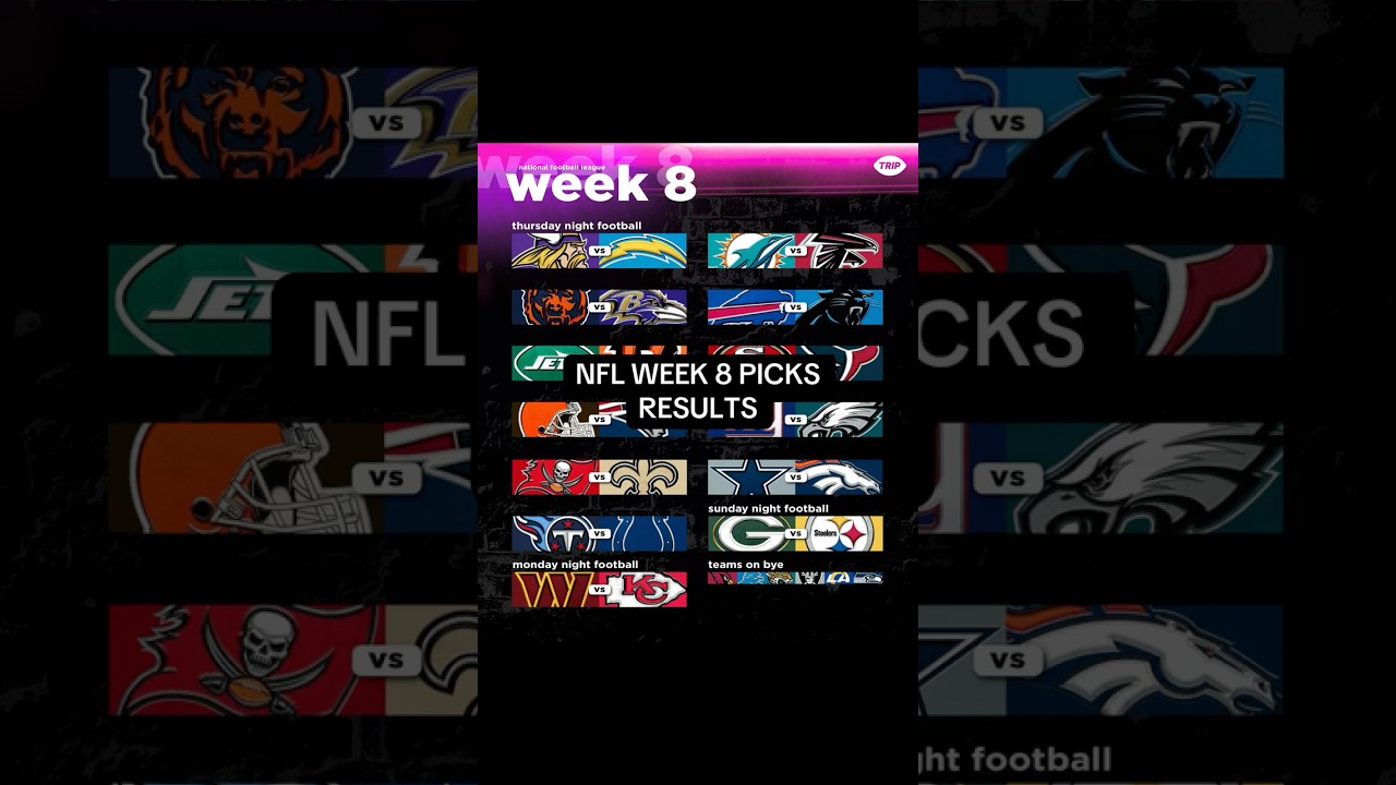 NFL 2025 Week 8 Picks Results