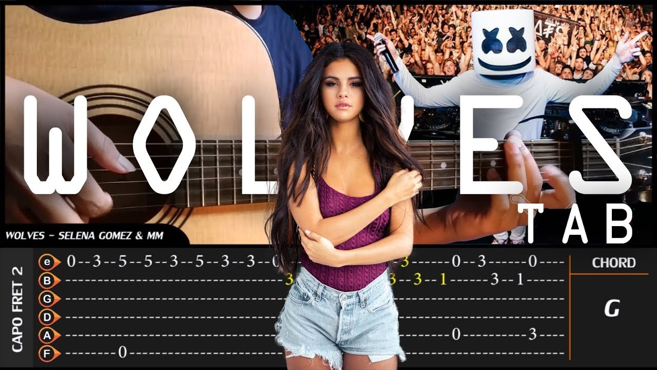 Selena Gomez, Marshmello - WOLVES - Cover (Fingerstyle Cover) + TAB Tutorial (Lesson)