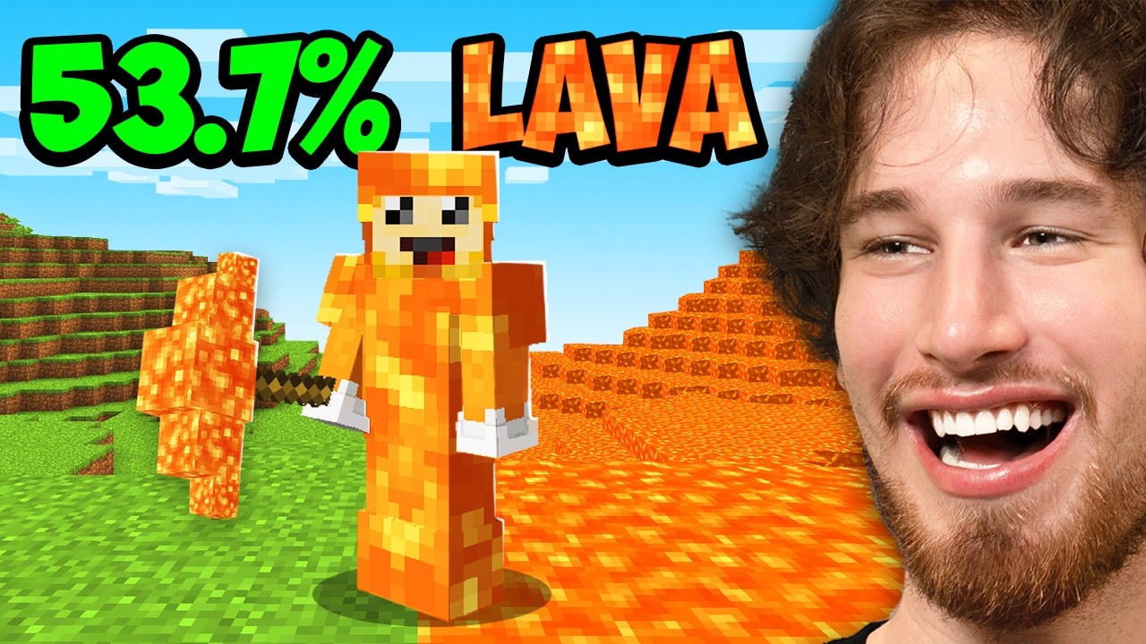 Minecraft but EVERYTHING I touch turns into LAVA