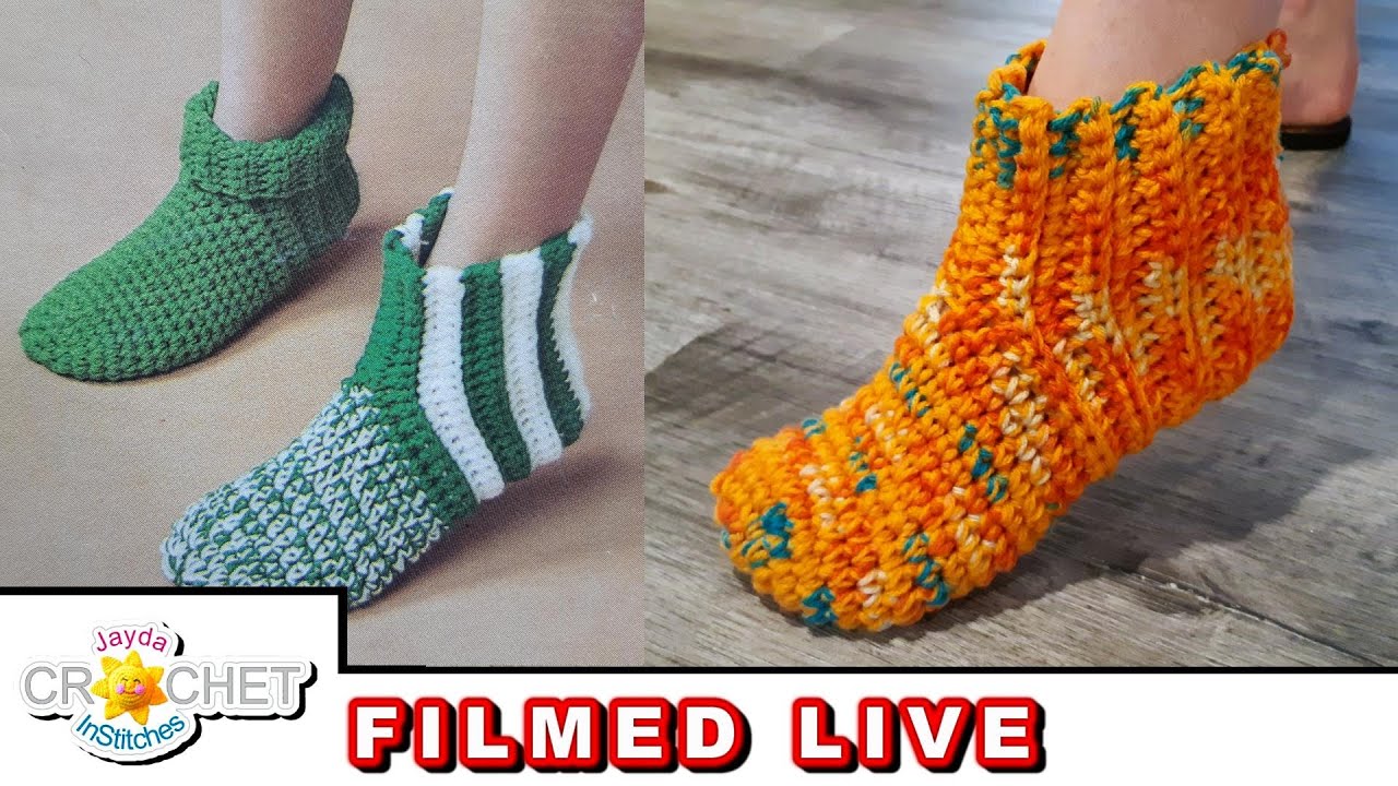 1976 Vintage Sharon Klinsky Slipper Socks – Live Crochet Along – August 14, 2023