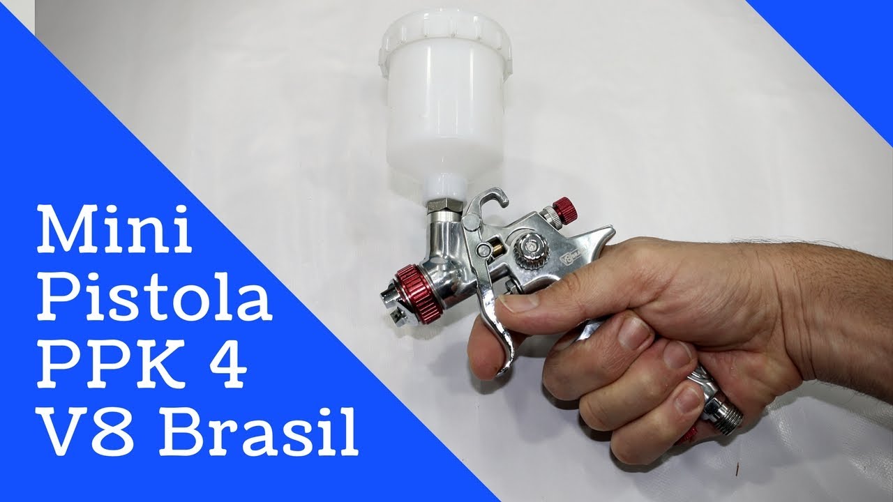 Mini Pistola para retoques PPK4 V8 Brasil - ideal para compressor pequeno