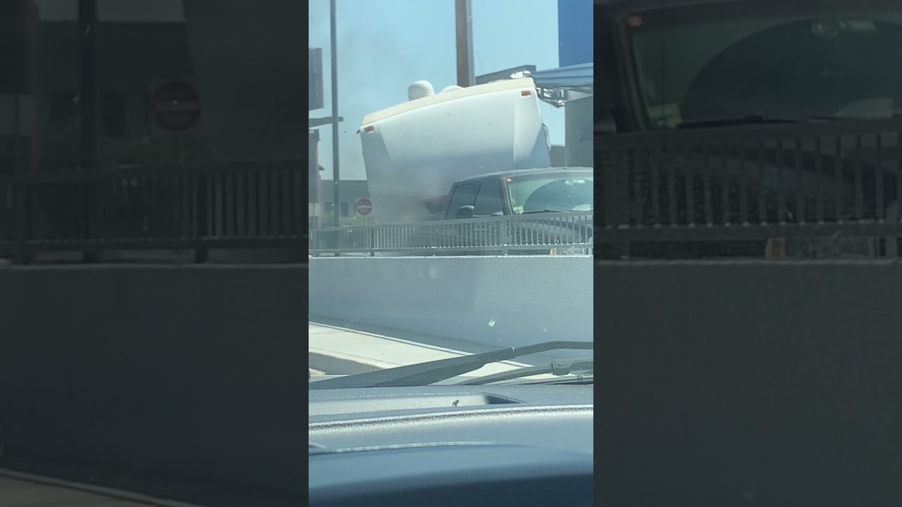 Pick Up Truck With Trailer Crashes into Restaurant's Drive Thru - 1252871