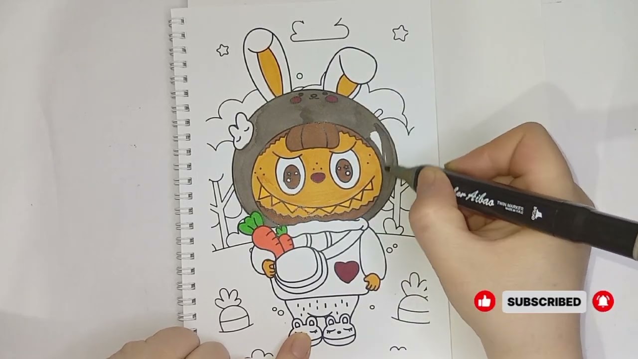 LABYBY coloring book #drawing #art #arttips #titorial #labubu 