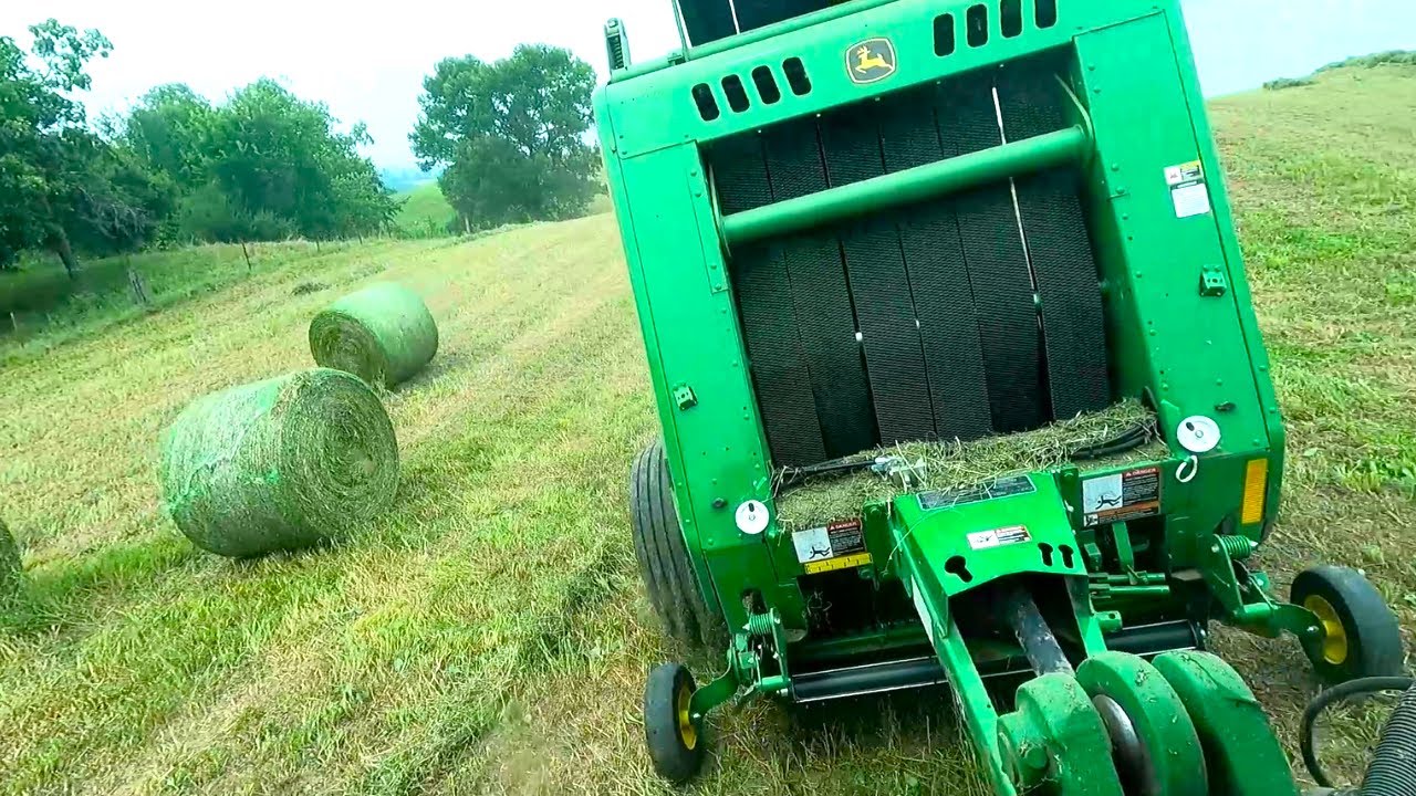 Runaway Round Bales! Baling Second Crop Hay Into Silage Bales! Hay Season 2025 Ep.11