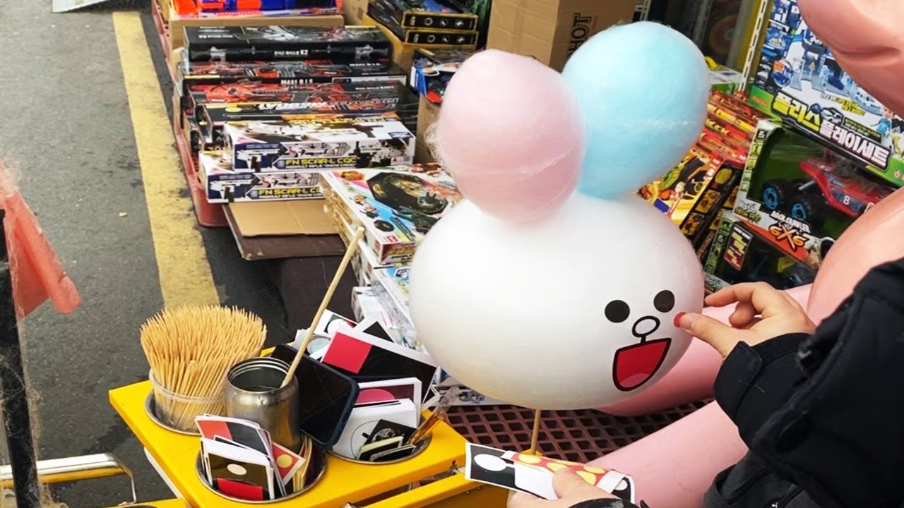 korean street food - Cotton Candy Art Rabbit and Duck