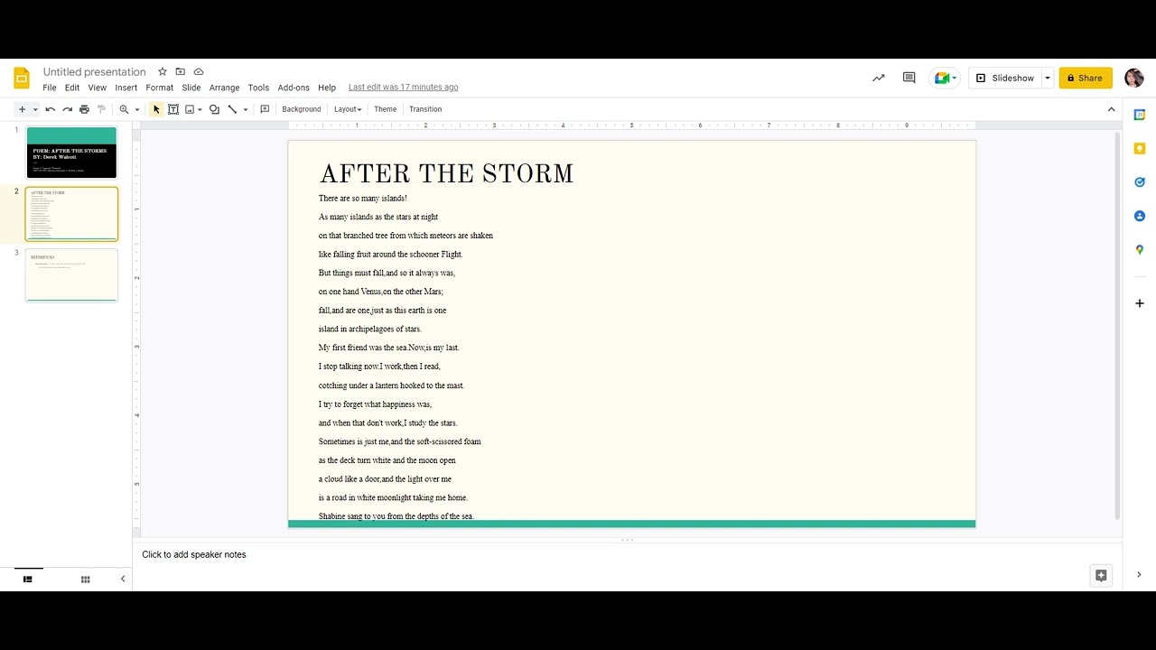 “After the storm” by Derek Walcott | ANALYSIS